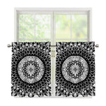 Black And White Mandala Print Tier Curtains