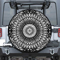 Black And White Mandala Print Tire Cover