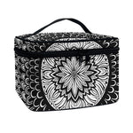 Black And White Mandala Print Travel Makeup Bag