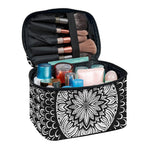 Black And White Mandala Print Travel Makeup Bag