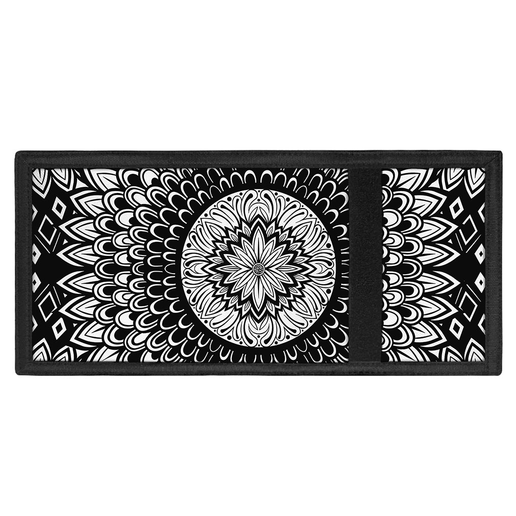 Black And White Mandala Print Trifold Wallet
