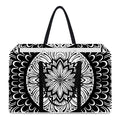 Black And White Mandala Print Utility Tote Bag