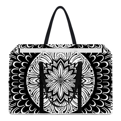 Black And White Mandala Print Utility Tote Bag
