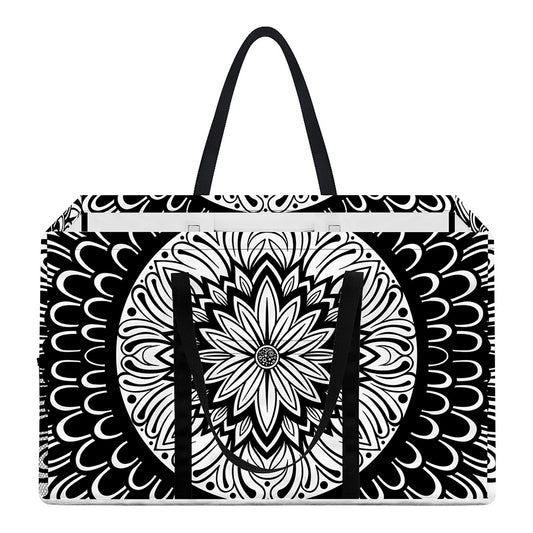 Black And White Mandala Print Utility Tote Bag