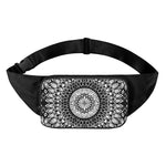 Black And White Mandala Print Waist Bag