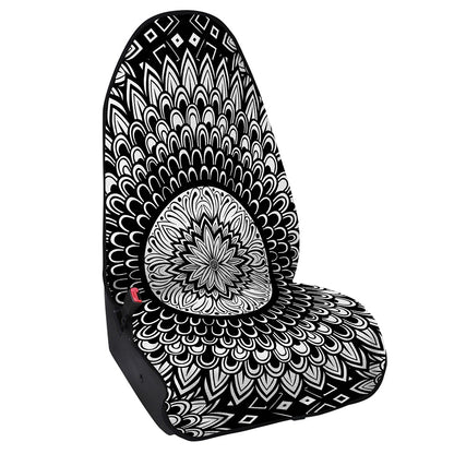 Black And White Mandala Print Waterproof Car Seat Cover