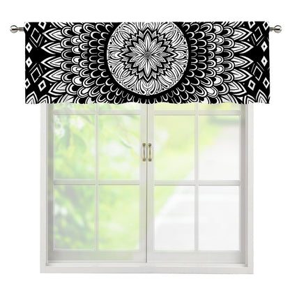 Black And White Mandala Print Window Valance