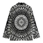 Black And White Mandala Print Women's Blazer