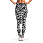 Black And White Mandala Print Women's Leggings