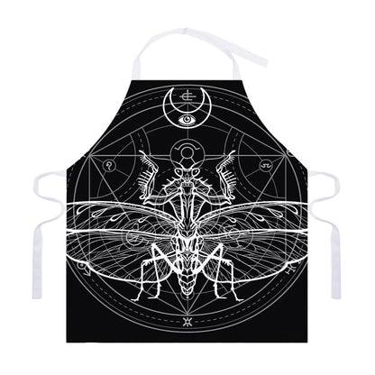 Black And White Mantis Spirit Print Adjustable Apron