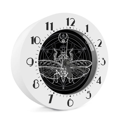 Black And White Mantis Spirit Print Alarm Clock