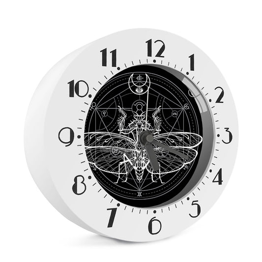 Black And White Mantis Spirit Print Alarm Clock