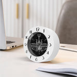 Black And White Mantis Spirit Print Alarm Clock