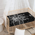 Black And White Mantis Spirit Print Baby Crib Sheet