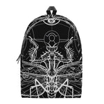Black And White Mantis Spirit Print Backpack