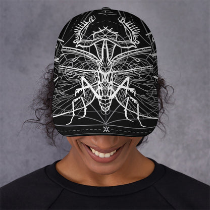 Black And White Mantis Spirit Print Baseball Cap