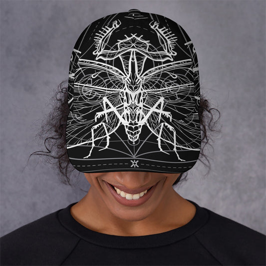 Black And White Mantis Spirit Print Baseball Cap