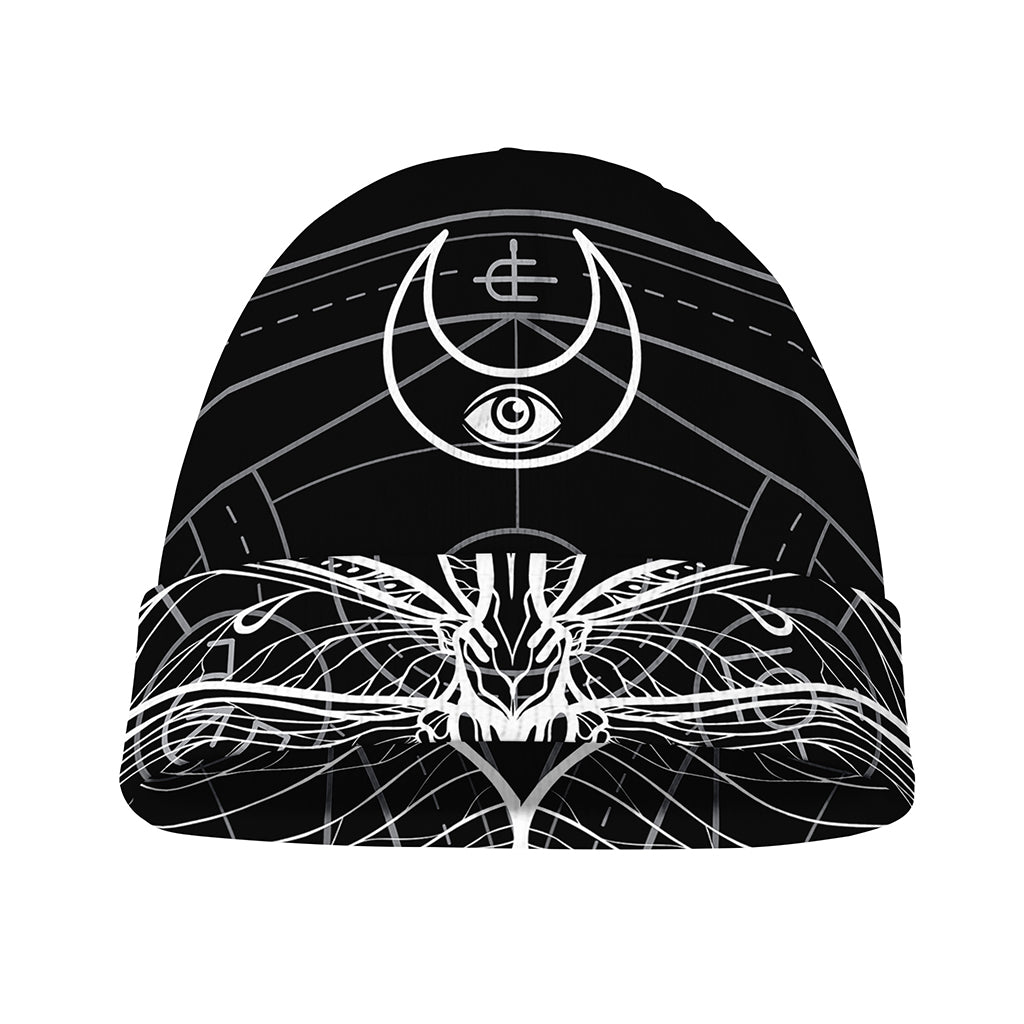 Black And White Mantis Spirit Print Beanie