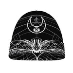Black And White Mantis Spirit Print Beanie