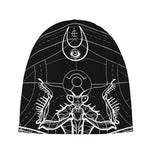 Black And White Mantis Spirit Print Beanie