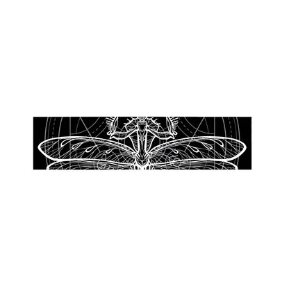 Black And White Mantis Spirit Print Bed Runner