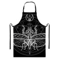 Black And White Mantis Spirit Print Bib Apron With Pocket