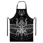Black And White Mantis Spirit Print Bib Apron With Pocket