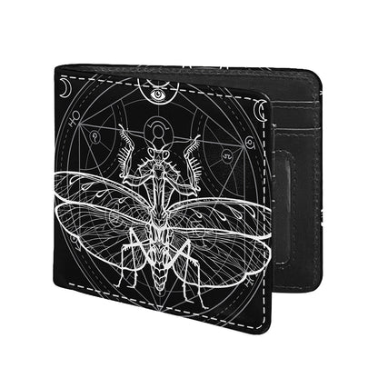 Black And White Mantis Spirit Print Bifold Wallet