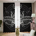 Black And White Mantis Spirit Print Dimout Pencil Pleat Curtains