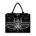 Black And White Mantis Spirit Print Canvas Tote Bag
