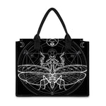 Black And White Mantis Spirit Print Canvas Tote Bag