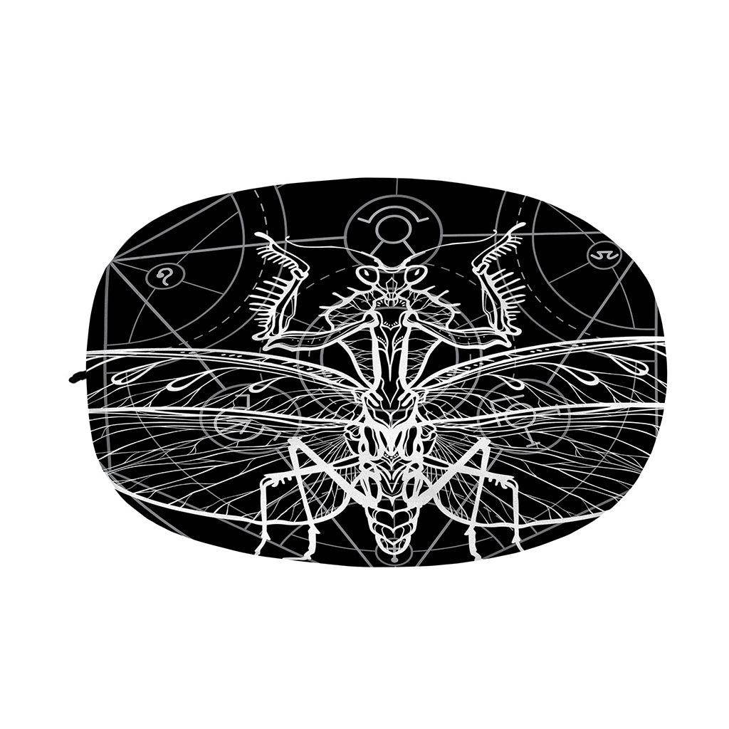 Black And White Mantis Spirit Print Car Side Mirror Covers