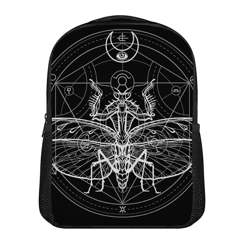 Black And White Mantis Spirit Print Casual Backpack