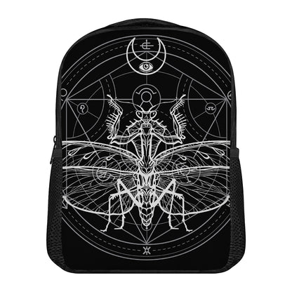 Black And White Mantis Spirit Print Casual Backpack