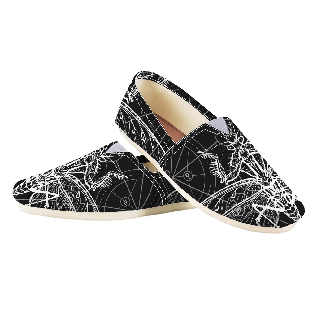 Black And White Mantis Spirit Print Casual Shoes