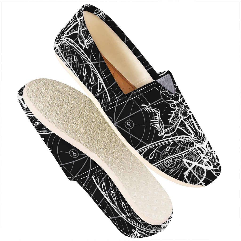 Black And White Mantis Spirit Print Casual Shoes
