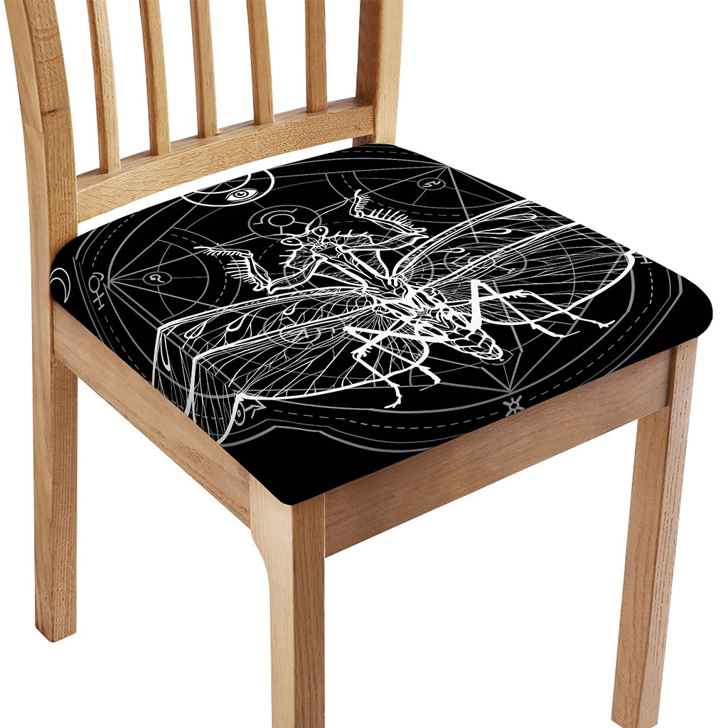 Black And White Mantis Spirit Print Chair Cushion Cover