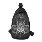 Black And White Mantis Spirit Print Chest Bag