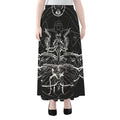 Black And White Mantis Spirit Print Chiffon Maxi Skirt