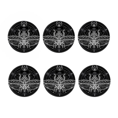 Black And White Mantis Spirit Print Coaster Set