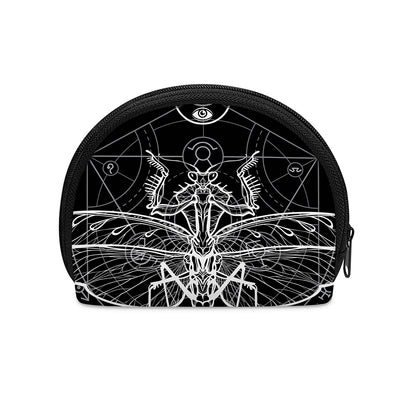 Black And White Mantis Spirit Print Coin Purse