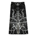 Black And White Mantis Spirit Print Cotton Front Slit Maxi Skirt