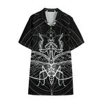 Black And White Mantis Spirit Print Cotton Hawaiian Shirt