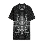 Black And White Mantis Spirit Print Cotton Hawaiian Shirt