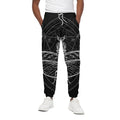 Black And White Mantis Spirit Print Cotton Sweatpants