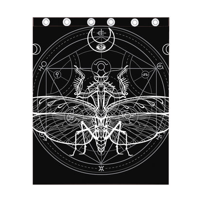 Black And White Mantis Spirit Print Curtain