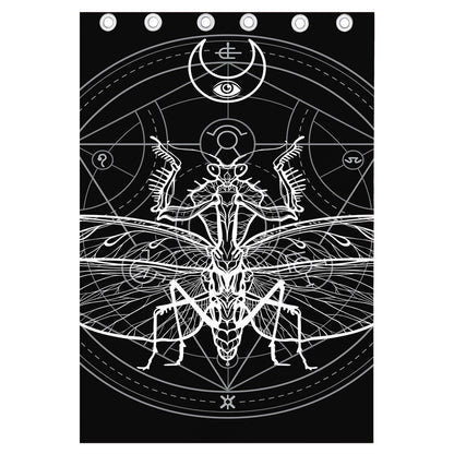 Black And White Mantis Spirit Print Curtain