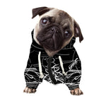 Black And White Mantis Spirit Print Dog Zip Up Hoodie