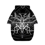 Black And White Mantis Spirit Print Dog Zip Up Hoodie