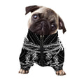 Black And White Mantis Spirit Print Dog Zip Up Jacket